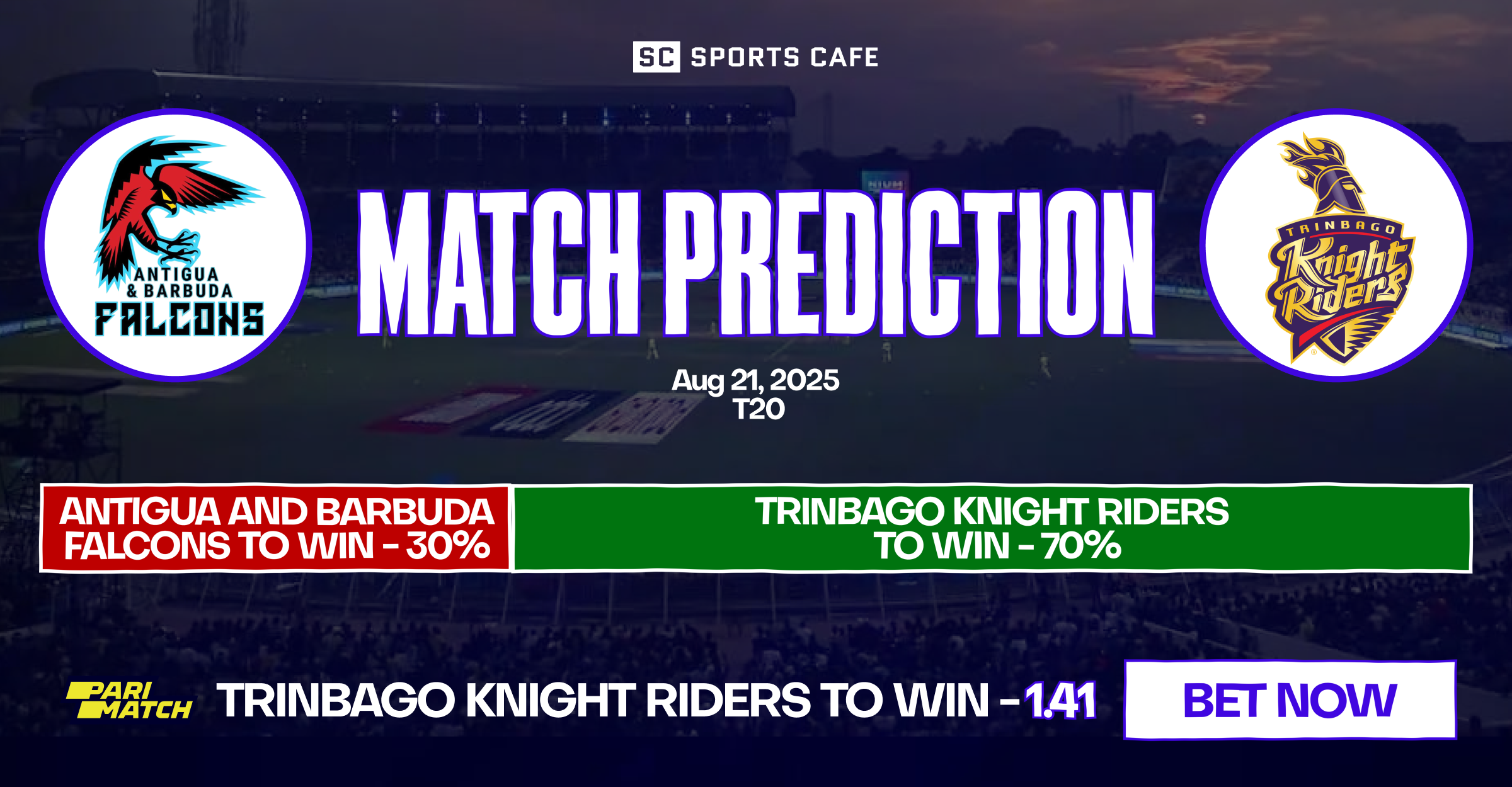 Antigua and Barbuda Falcons vs Trinbago Knight Riders